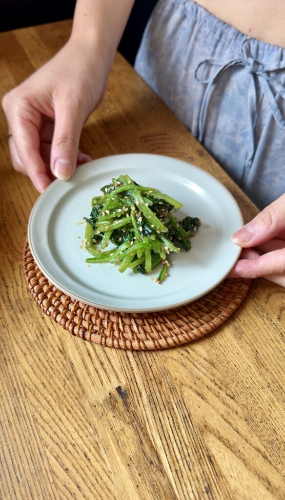 Japanese spinach with sesame dressing (goma-ae)
